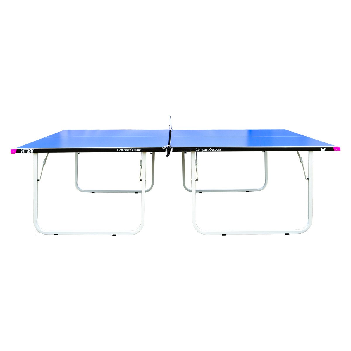 Butterfly Compact Outdoor Table: Sideview of Blue Table